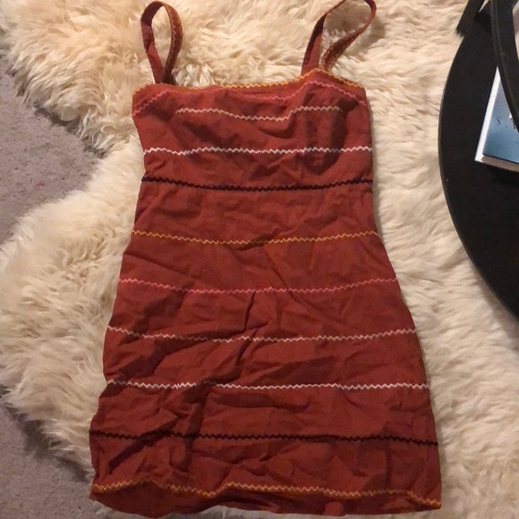 Forever 21 Dresses & Skirts - Burnt Orange Stripped Embroidered Dress